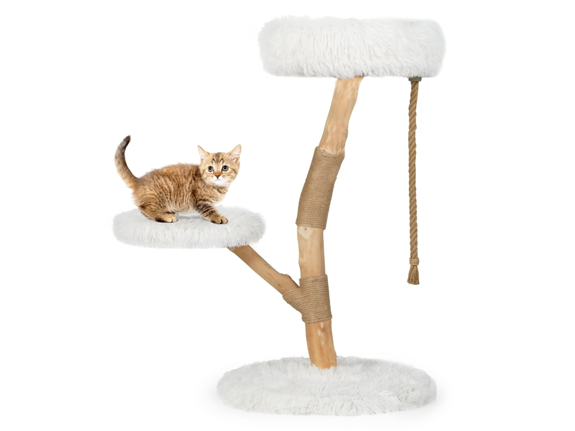 Árbol para gatos con 3 plataformas de felpa, postes de yute, 90 cm NORTHIX