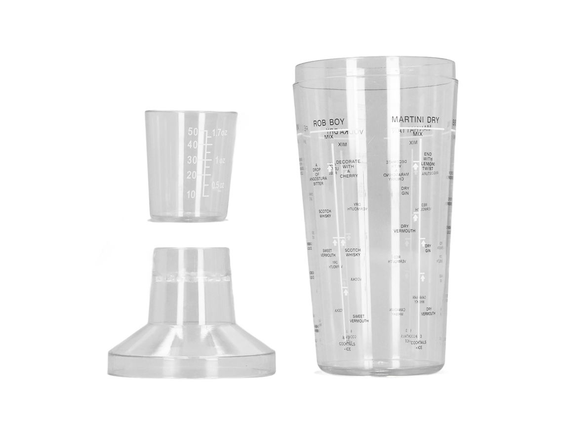 Coctelera Transparente Y Resistente A Las Caídas Con Escala, 530 Ml, Para Bar, Restaurante O Fiesta.