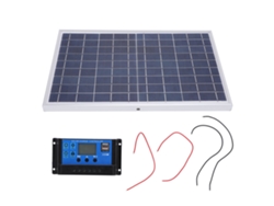 Panel Solar De Silicio Policristalino De 10 W Con Clasificación Ip65 Y Controlador De 12 V/24 V Para Autocaravanas Y Barcos.
