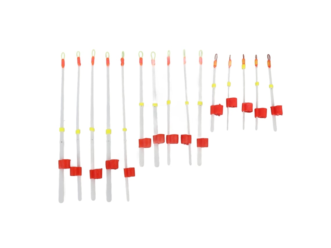 15pcs Ponta De Vara De Pesca No Gelo Inverno 7cm 10cm 14cm Indicador Bobber Portátil Mini Abs