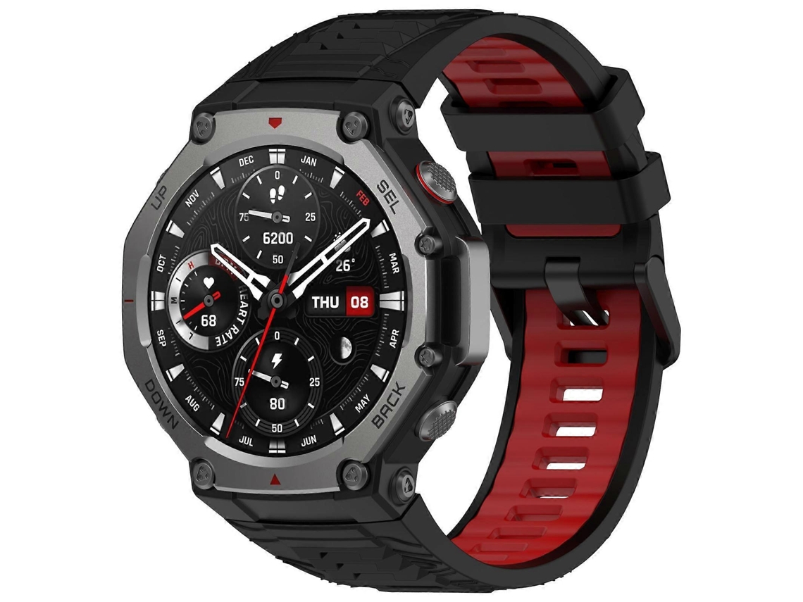 Pulsera de silicona bicolor negra Xdfind con hebilla para Amazfit T-rex 3
