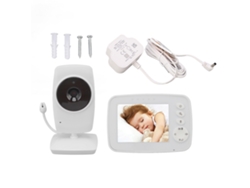 Monitor Baby Com Tela Tft 3.2 Polegadas Zoom Duplo Monitoramento De Temperatura Visão Noturna Intercomunicador Uk Plug