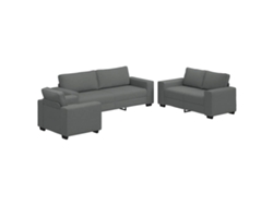 Maison Exclusive - Conjunto De Sofá De 3 Piezas Con Cojines De Tela Gris Oscuro