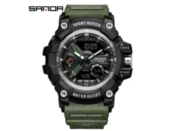 Reloj Despertador Electrónico Multifuncional (negro Y Verde) Con Acabado Luminoso, Resistente Al Agua Y A Los Golpes.