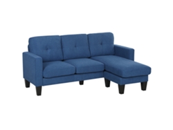 Chaise Longue Reversible De Chenilla, 186x130x84 Cm, Azul.