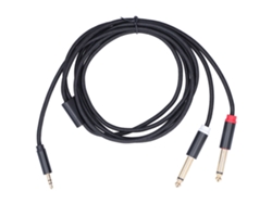 Cable Adaptador De Audio De 3,5 Mm Macho A 2 X 6,35 Mm, Trenzado Textil De Algodón, 2 M