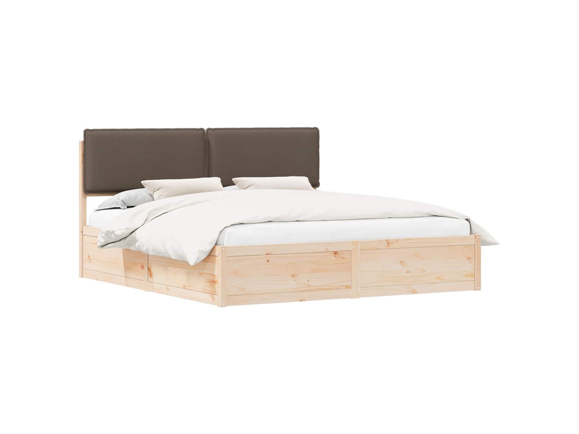 Maison Exclusive - Estructura De Cama Con Cabecera Tapizada Taupé 200 X 200 Cm