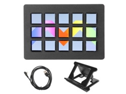 Teclado Macro Personalizable Con Pantalla Lcd, 15 Teclas Para Acciones En Aplicaciones, Software, Obs, Twitch Y Youtube.