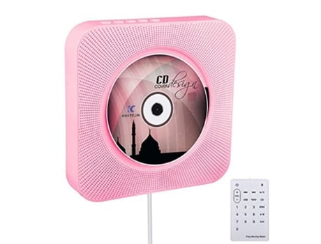 Reproductor de CD SLOWMOOSE Bluetooth Hi-Fi Boombox con control remoto [Euplus Pink]
