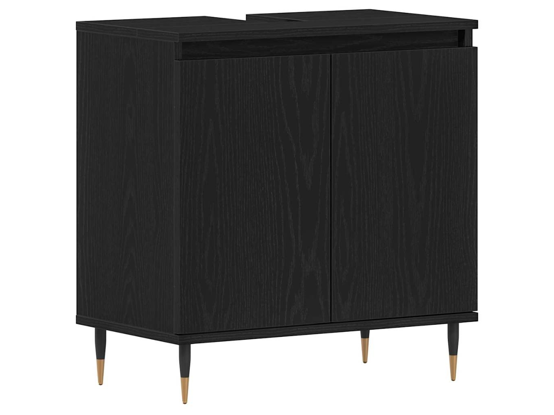 Maison Exclusive - Mueble De Lavabo Para Baño Roble Negro 58 X 33 X 60 Cm