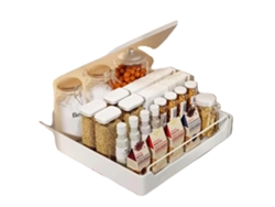 Caja de almacenamiento, diseño portátil, construcción duradera, 16.93*9.84*2.76 pulgadas, 3 juegos