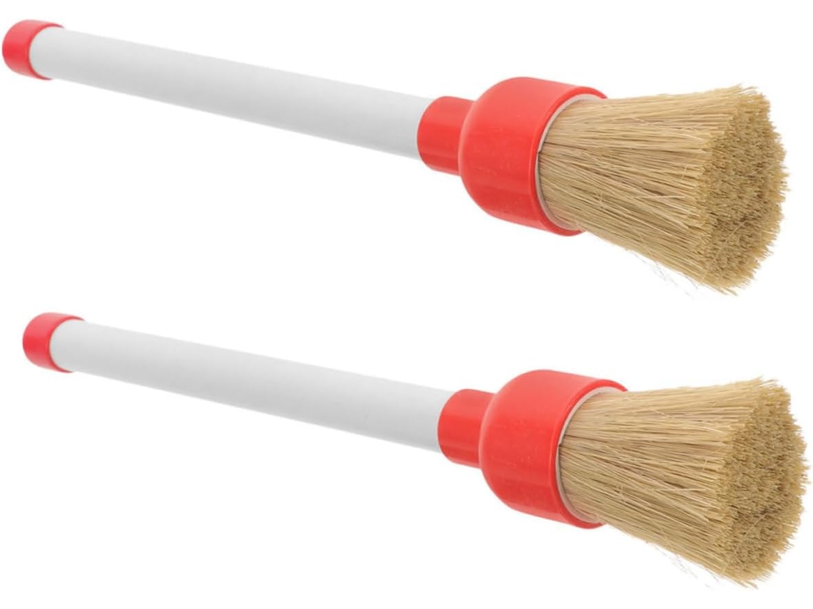 Cepillo Aplicador De Productos Para El Cuidado De Neumáticos De Coche, 2 Piezas, Cabezal Redondo, Cerdas Suaves, Mango