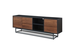 Armario bajo Boxholm con 3 puertas 160x30x57 cm Nogal/Negro [EN.CASA]