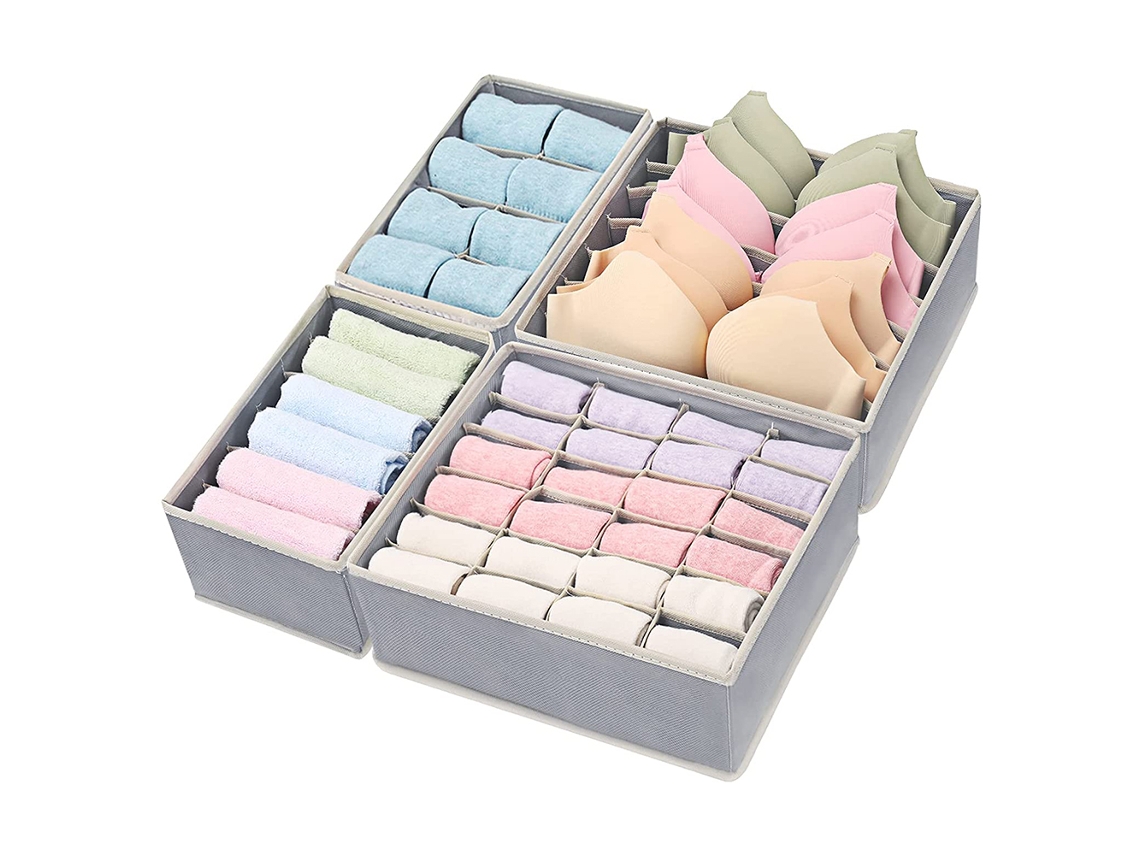 Divisores plegables para ropa interior gris (30x13x6 cm) Kofihety