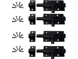 4 Tornillos Acero Inoxidable, Pestillo Deslizante Para Puerta, Cerrojo Exterior Jardín, Shed, Seguridad Y Fácil Instalación (negro)