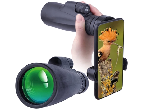 Monocular CHRONUS Impermeable con montaje para Smartphone Negro 10-30X50