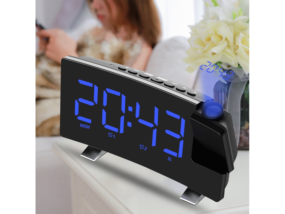 Reloj Despertador Led De Proyección Radio Reloj Digital Con Cargador Usb - Reloj Despertador Dual Para Dormitorio