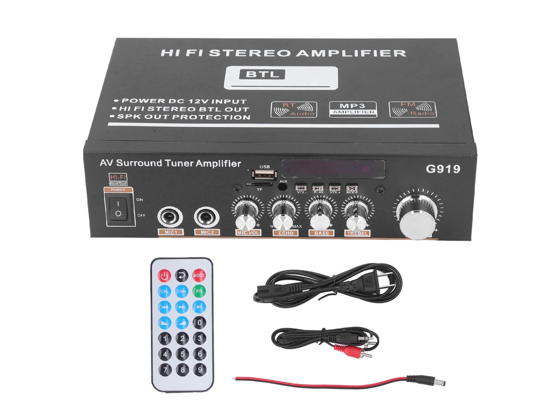 Amplificador De Potencia Estéreo Digital Hifi Bluetooth Para Coche, Hogar, Bar, Fiesta 110-240v