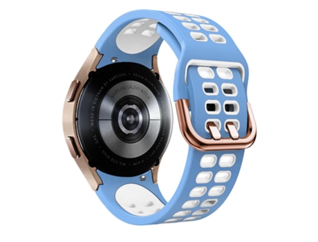 Correa de Silicona bicolor con hebilla de doble orificio para Samsung Galaxy Watch 5 40mm/44mm/5 Pro 45mm - azul claro/blanco