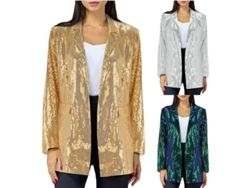 2026-chaqueta Casual De Lentejuelas Para Mujer Con Solapa Y Abertura Frontal