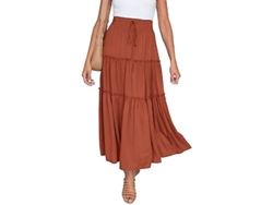 Vestido casual de verano estilo boho plisado para mujer, modelo 2026, con largo midi asimétrico y color liso.