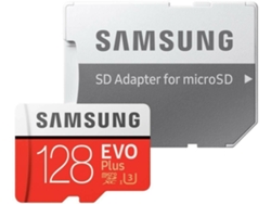 Tarjeta de Memória MicroSDXC SAMSUNG Evo Plus (128 GB - 100 MB/s - C10) + Adaptador