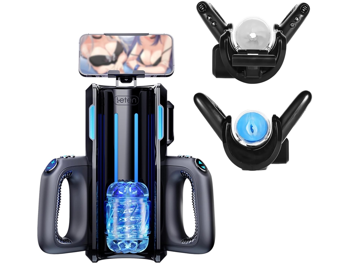comprar masturbador hombre automatico Masturbador Masculino Automático Con Empuje Telescópico De 12 Cm,  Masturbador De Pene Manos Libres Y Soporte Para Teléfono