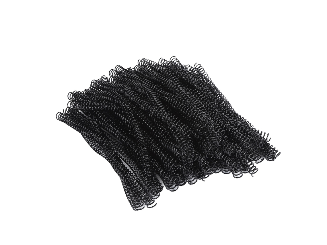 100 Espirales De Encuadernación De Bucle Simple, 48 Dientes, Relación 4:1, 14,3 Mm, Capacidad Para 115 Páginas, Color Negro.