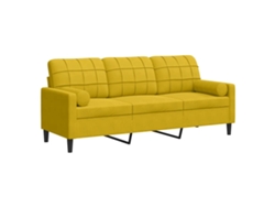 Maison Exclusive - Sofá De 3 Plazas Con Cojines Terciopelo Amarillo 180 Cm