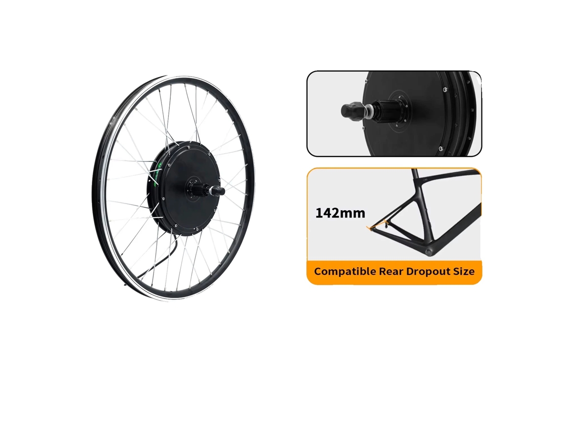 Kit de conversión para bicicleta eléctrica, potencia de 1000 W, compatible con ruedas de 26 a 29 pulgadas, cassette trasero de 48 velocidades y 1000 W, 29