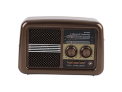 Radio Portátil Am/fm/sw Con Altavoz Bluetooth, Banda Completa, Antena Retráctil, Color Rojo, Enchufe Europeo.