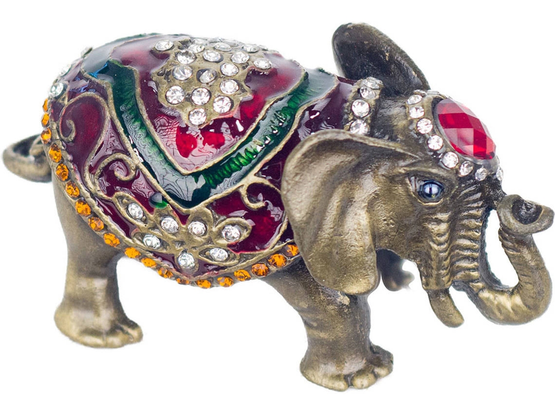 Cajita Elefante Gris de Metal 4X3X8cm Caja Caja Bonita Cajita Madera Regalo