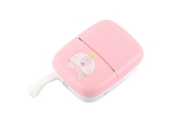 Impresora Térmica Portátil Bluetooth De 200 Ppp, Sin Tinta, Mini De Bolsillo Con 5 Rollos De Papel Rosa.