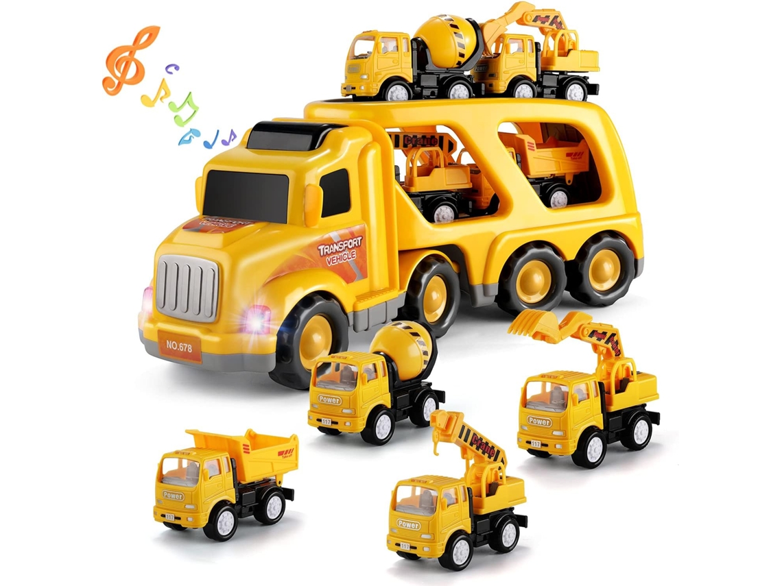 Juguetes Para Niños De 3 4 5 6 7 Años Camión De Transporte De Vehículos De Construcción Navideños Para Niños Y Niñas CHRUI