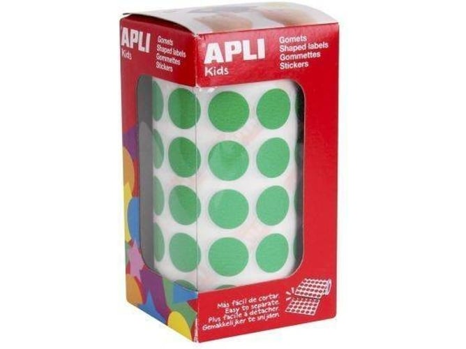 Etiquetas Adhesivas Circulares APLI Kids 4858 Verde