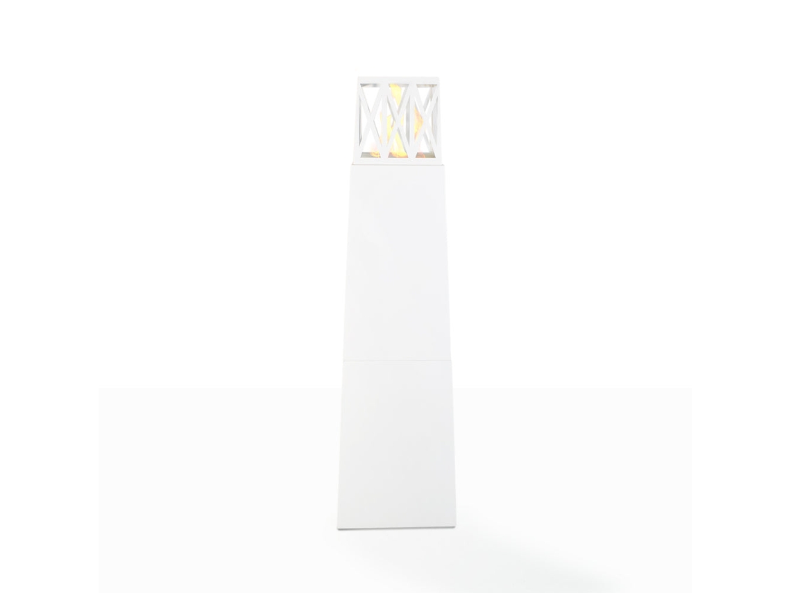 Chimenea de jardín de bioetanol Vulcano White 40x40x145 para uso exterior