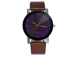 Reloj De Pulsera Unisex Estilo Simple Cuarzo Correa De Pu Café Zhoulianfa