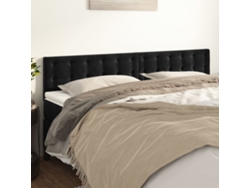 Cabeceros 2 Unidades De Terciopelo Negro 90x5x78/88 Cm