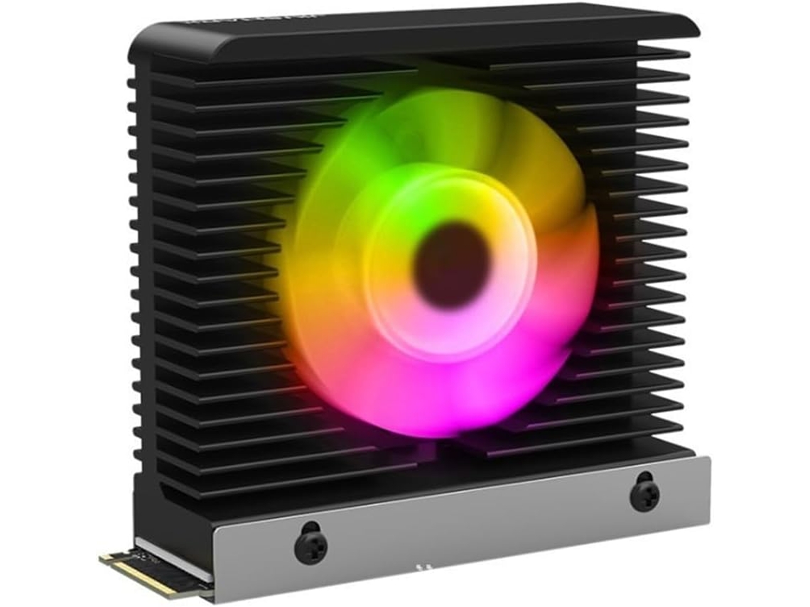 Calentador De Calor Ssd Argb M.2 2280. Cheffiration Tirest Con Ventilador Pwm De 4 Pines Y Disipador