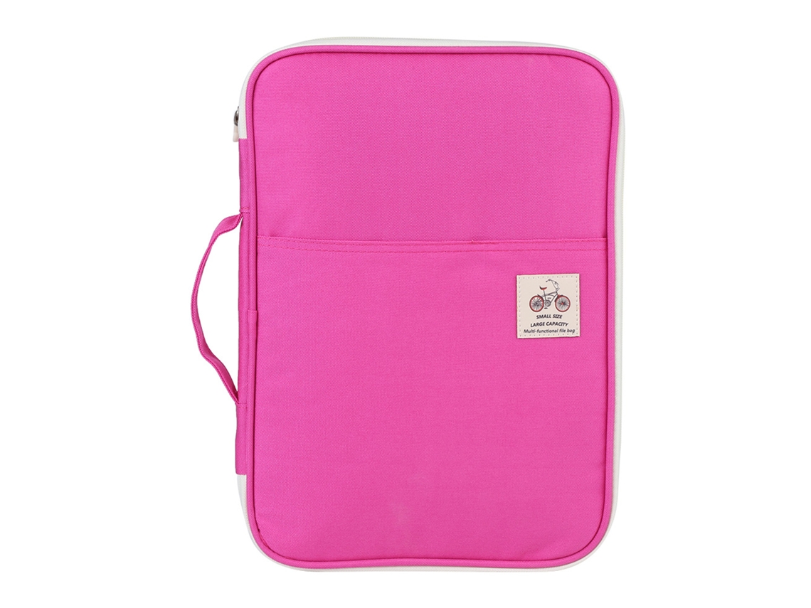 Carpeta De Documentos A4 Organizador De Portafolio Bolsa Con Cremallera Para Cuadernos Y Archivos (rojo Rosa)