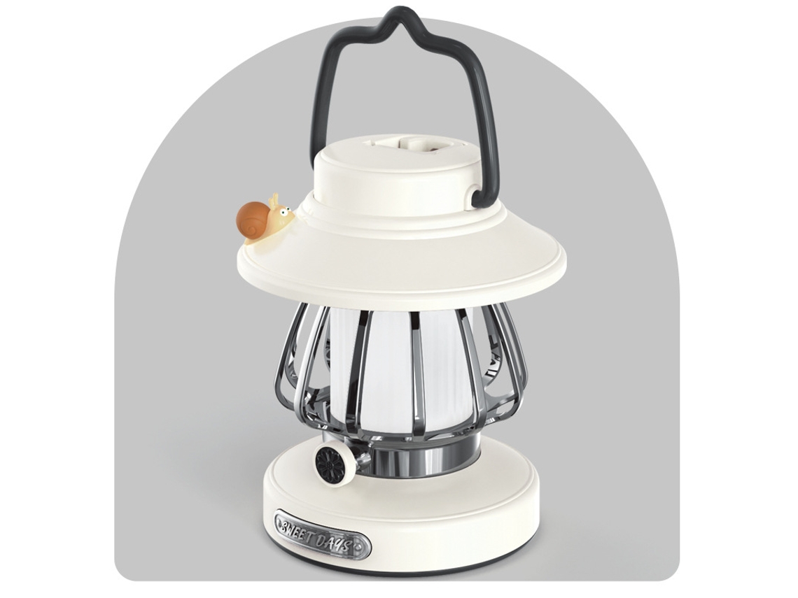 Caracol Retro Camping Luz Nocturna Luz Nocturna Recargable Portátil Blanco SIURN