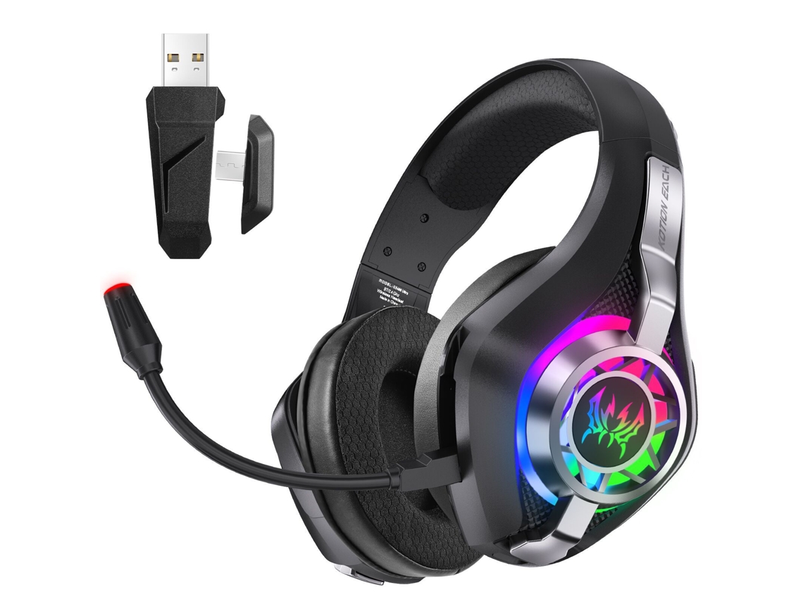 Auriculares para juegos Beexcellent GS400 de diadema para ordenadores y teléfonos móviles (Bluetooth de cuatro modos, negros)