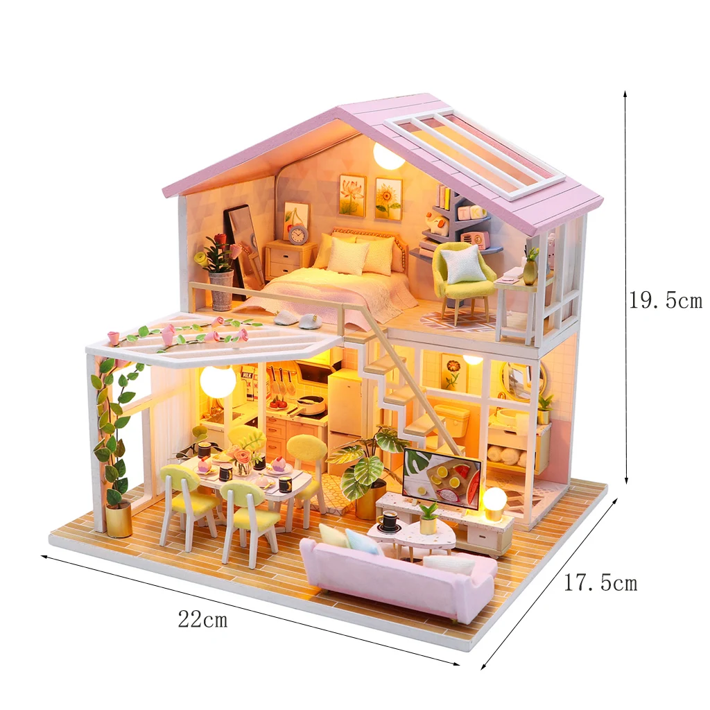 Kit de casa de muñecas de madera 3D para armar - "Casita acogedora"