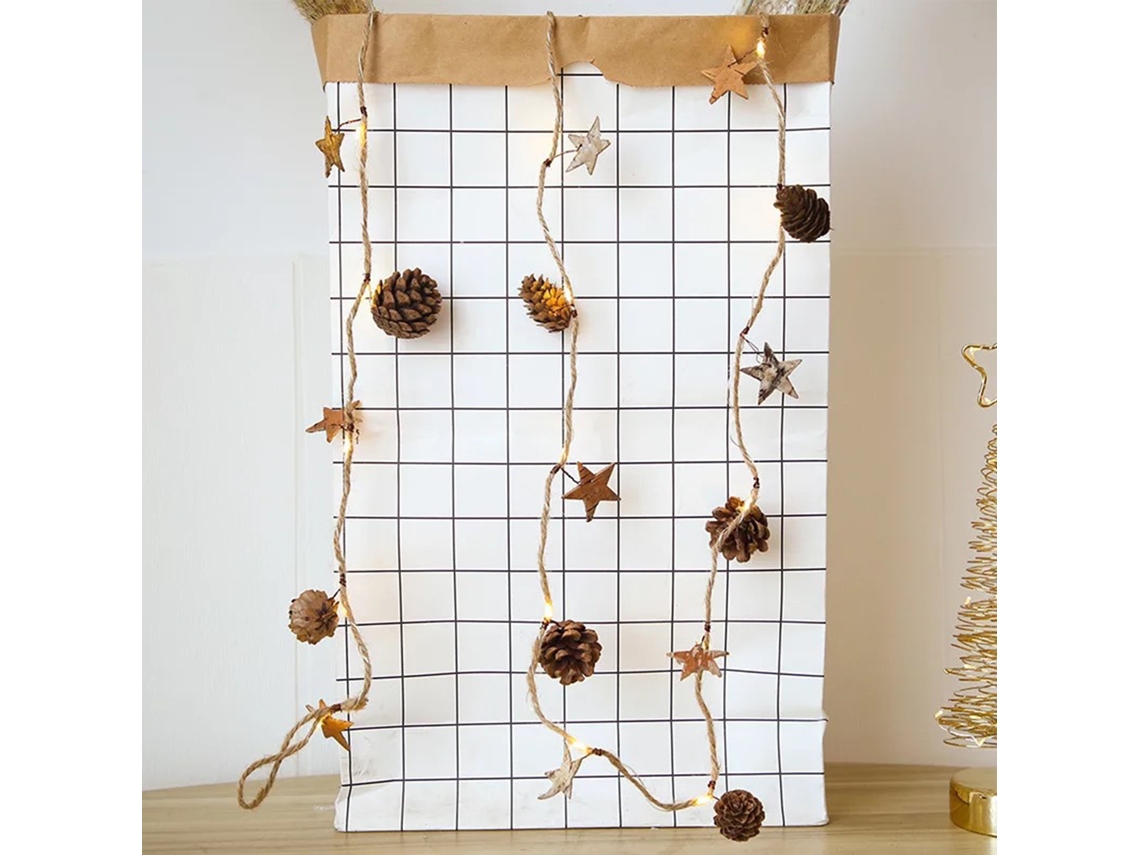 Luces Led De Alambre De Cobre Con Forma De Piña Y Agujas, Decoración Creativa Para Fiestas, Juego De Batería