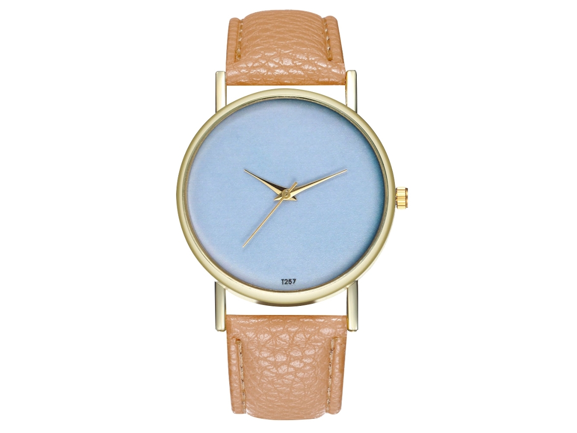 Reloj De Pulsera Unisex De Moda De Cuarzo Para Ocio Color Beige Zhoulianfa