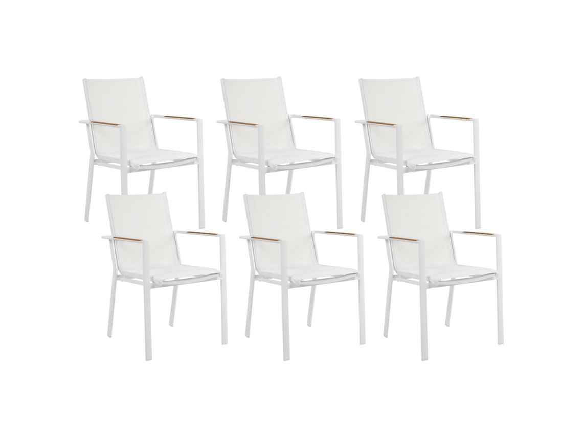 Conjunto de 6 sillas BELIANI Busseto de Aluminio Blanco 56x64x90