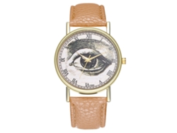 Reloj De Pulsera Analógico De Cuarzo Unisex Con Dial Redondo Beige Zhoulianfa