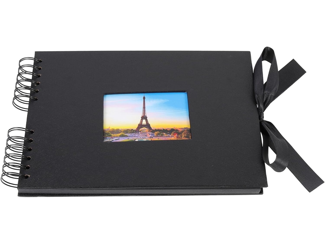 Álbum de fotos en espiral A4, 40 páginas negras perforadas, álbum de recortes blanco, collages creativos, soporte para rollo de película, GOKOCO