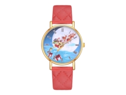 Reloj De Pulsera De Moda Para Mujer Con Correa De Piel Sintética Y Movimiento De Cuarzo Rojo.