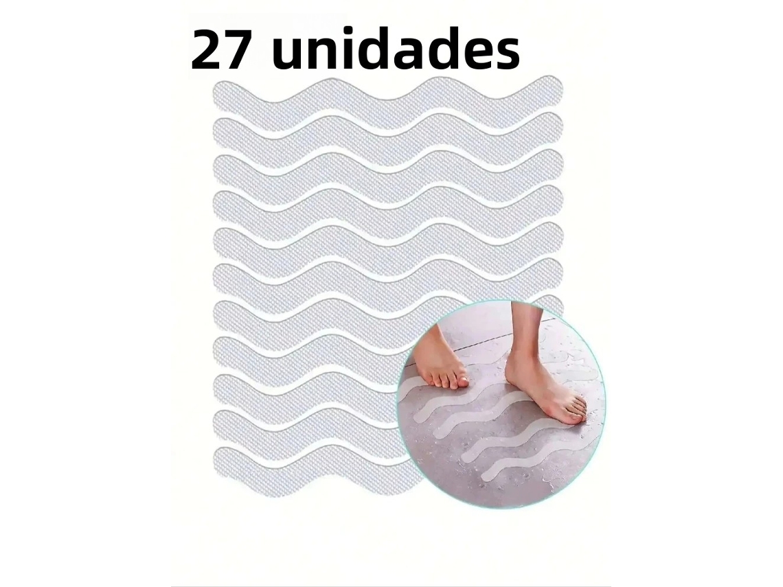 (27 Artículos) Adhesivos Antideslizantes Transparentes Para Suelos De Baños Y Duchas, Fabricados En Pvc.